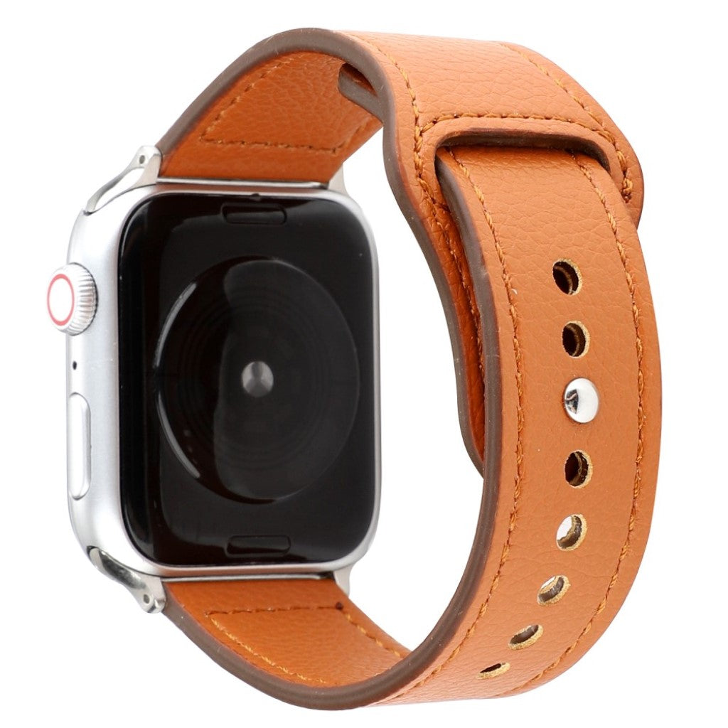 Glimrende Apple Watch Series 4 40mm Ægte læder Rem - Brun#serie_5