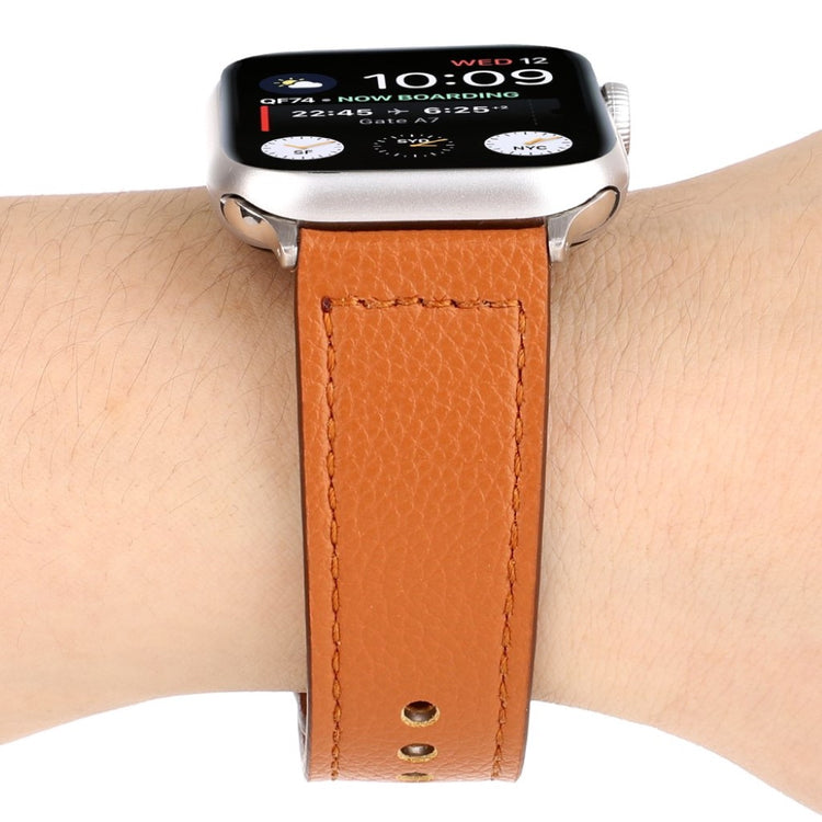 Glimrende Apple Watch Series 4 40mm Ægte læder Rem - Brun#serie_5