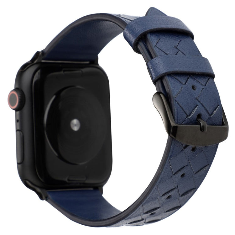 Helt vildt hårdfør Apple Watch Series 4 40mm Ægte læder Rem - Blå#serie_1