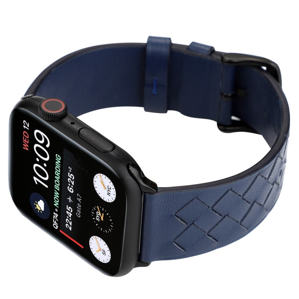 Helt vildt hårdfør Apple Watch Series 4 40mm Ægte læder Rem - Blå#serie_1