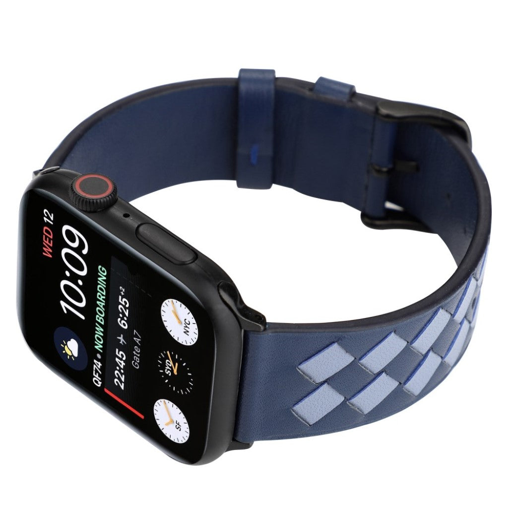 Helt vildt hårdfør Apple Watch Series 4 40mm Ægte læder Rem - Blå#serie_2