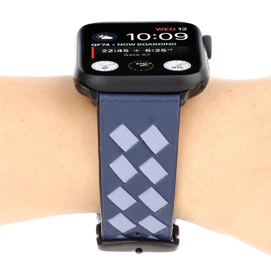 Helt vildt hårdfør Apple Watch Series 4 40mm Ægte læder Rem - Blå#serie_2