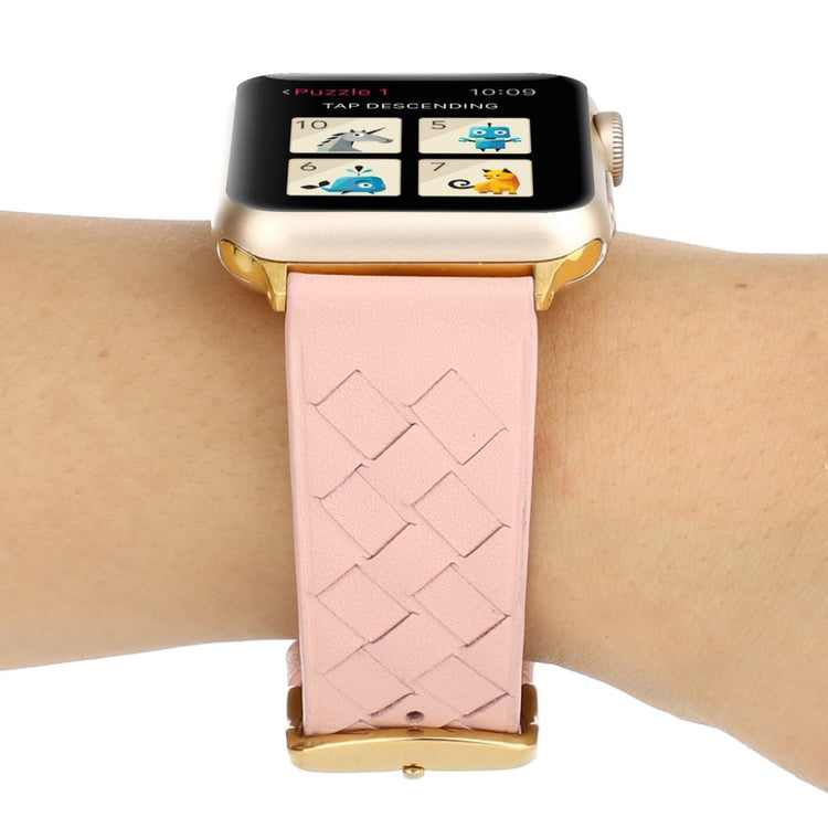Helt vildt hårdfør Apple Watch Series 4 40mm Ægte læder Rem - Pink#serie_3