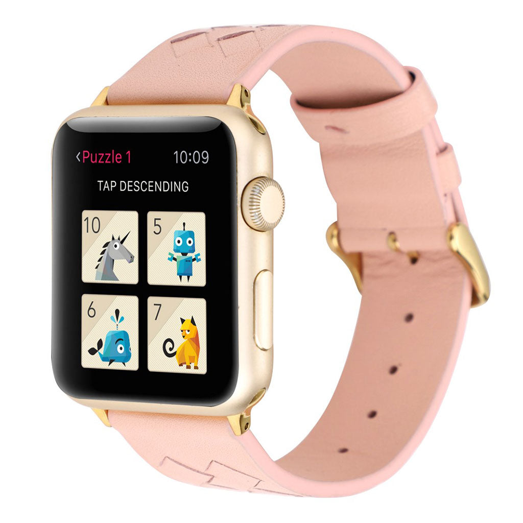 Helt vildt hårdfør Apple Watch Series 4 40mm Ægte læder Rem - Pink#serie_3