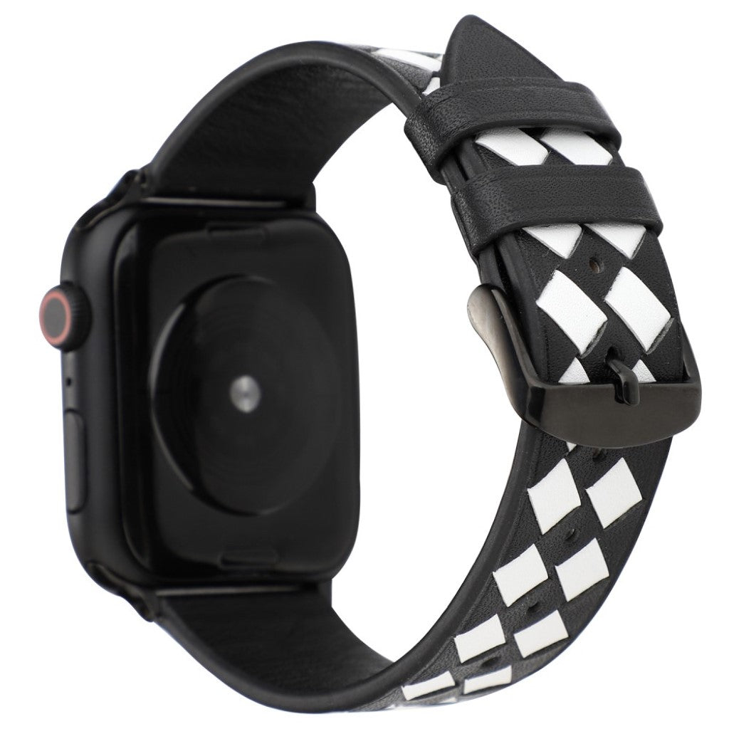 Helt vildt hårdfør Apple Watch Series 4 40mm Ægte læder Rem - Sort#serie_4
