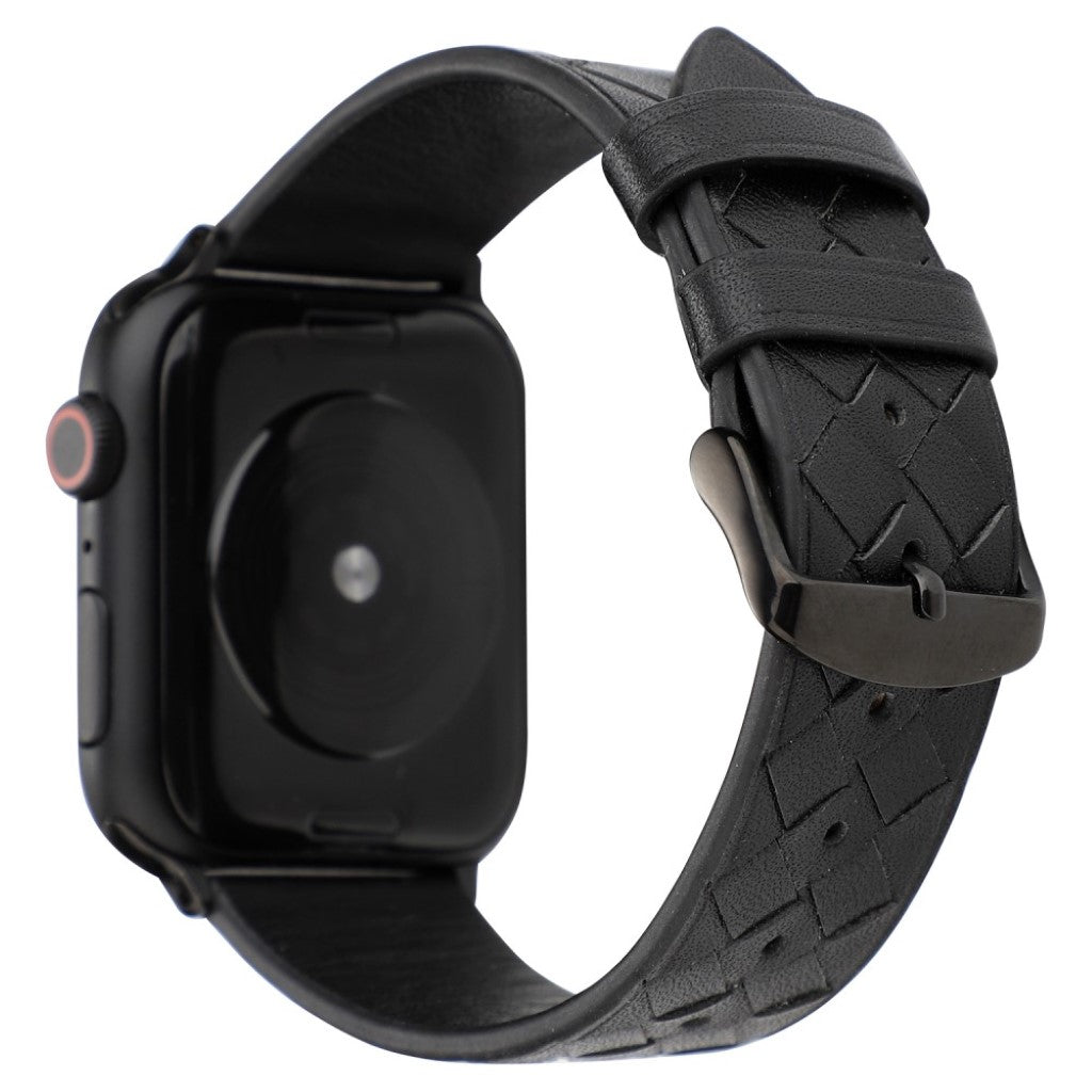 Helt vildt hårdfør Apple Watch Series 4 40mm Ægte læder Rem - Sort#serie_5