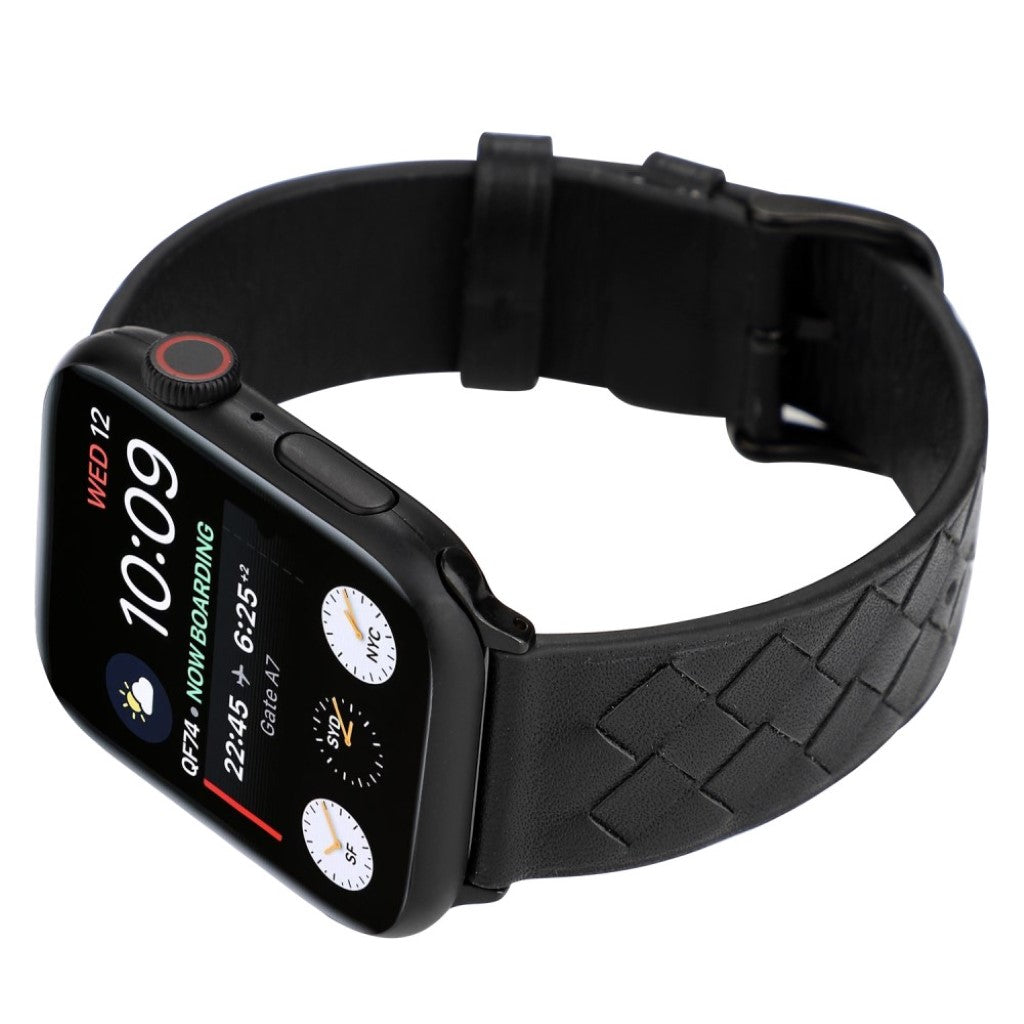 Helt vildt hårdfør Apple Watch Series 4 40mm Ægte læder Rem - Sort#serie_5