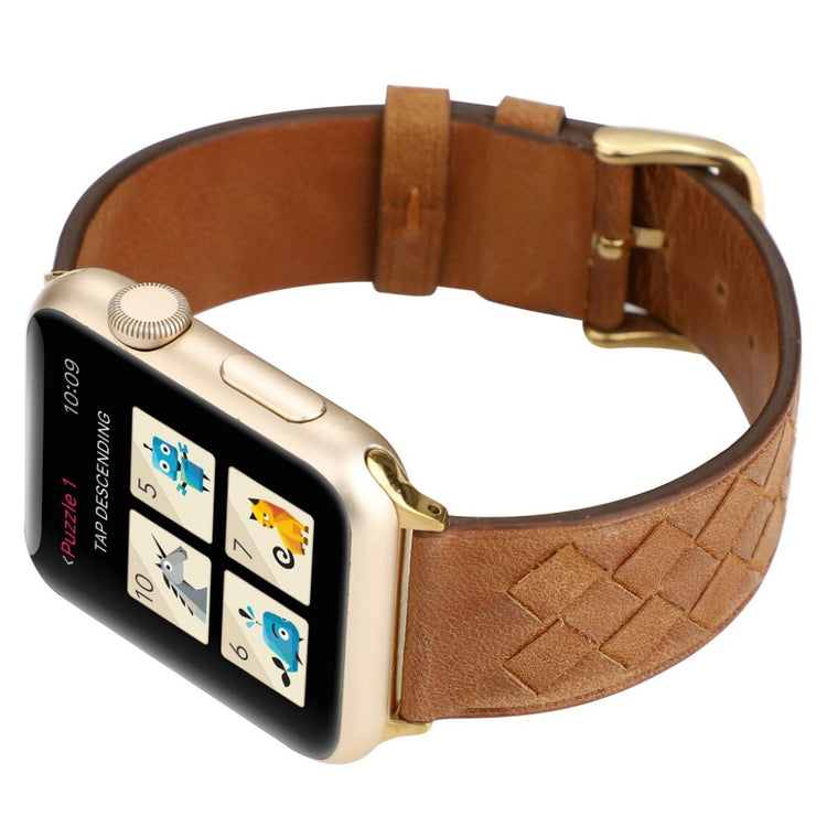 Helt vildt hårdfør Apple Watch Series 4 40mm Ægte læder Rem - Brun#serie_9