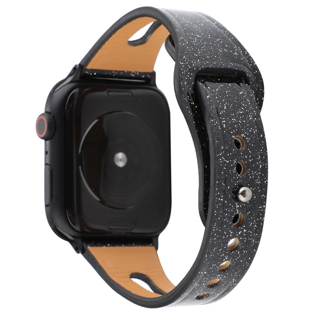 Meget pænt Apple Watch Series 4 40mm Ægte læder Rem - Sort#serie_2