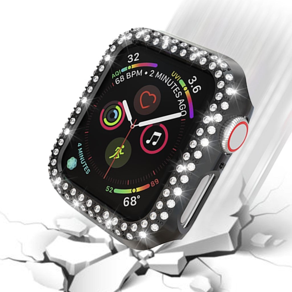 Vildt Godt Apple Watch Series 4 40mm Plastik og Rhinsten Cover - Sort#serie_1