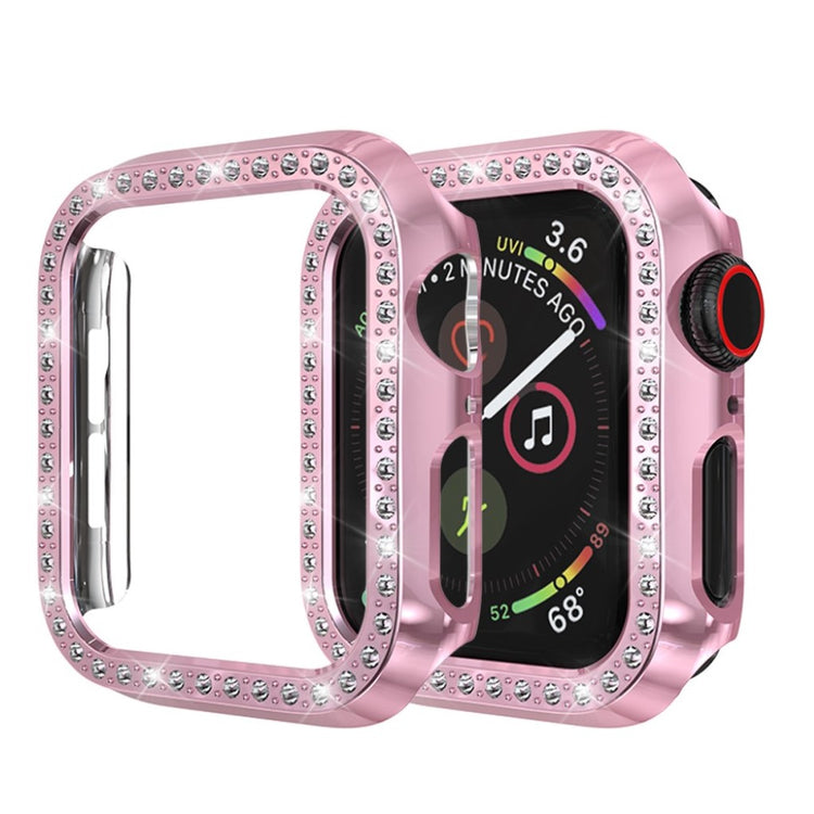 Super Pænt Apple Watch Series 4 40mm Plastik og Rhinsten Cover - Pink#serie_3