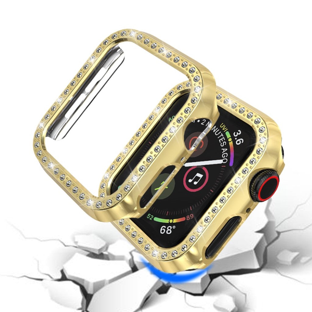 Super Pænt Apple Watch Series 4 40mm Plastik og Rhinsten Cover - Guld#serie_5