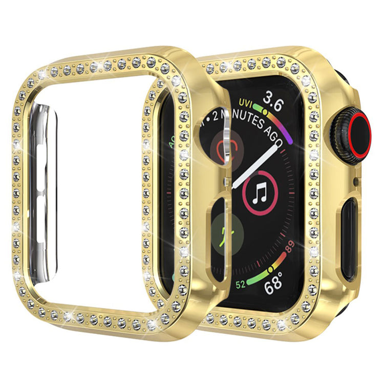 Super Pænt Apple Watch Series 4 40mm Plastik og Rhinsten Cover - Guld#serie_5