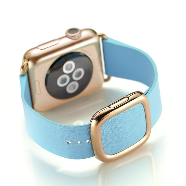 Rigtigt fint Apple Watch Series 4 44mm Ægte læder Rem - Blå#serie_1