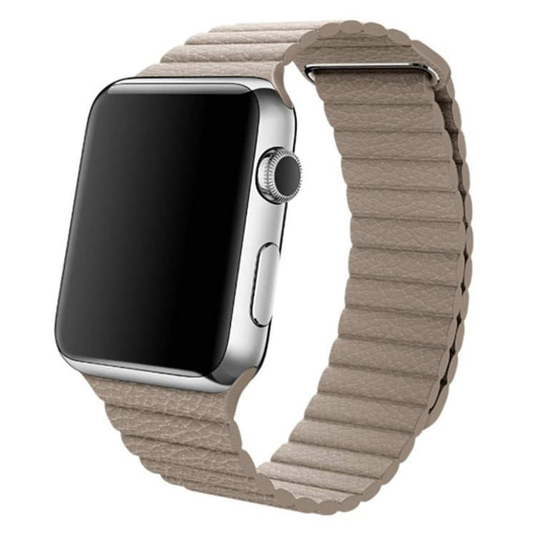 Skøn Apple Watch Series 4 40mm Ægte læder Rem - Beige#serie_3