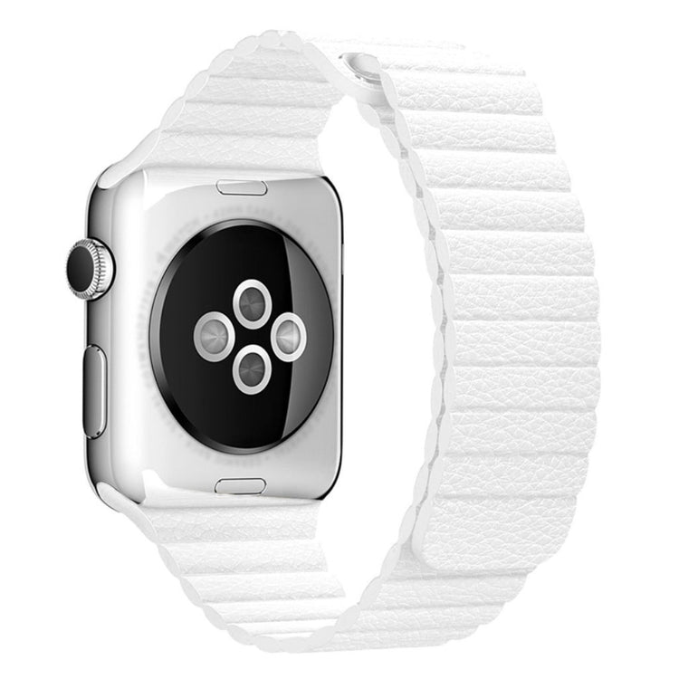 Skøn Apple Watch Series 4 40mm Ægte læder Rem - Hvid#serie_6