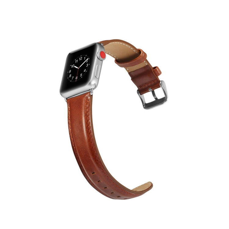 Super smuk Apple Watch Series 4 44mm Ægte læder Rem - Brun#serie_2