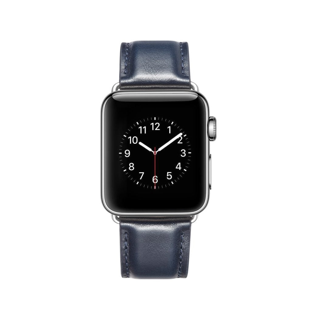 Super smuk Apple Watch Series 4 44mm Ægte læder Rem - Blå#serie_3