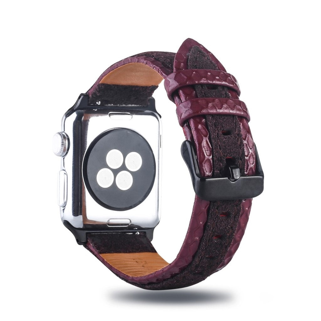 Fed Apple Watch Series 4 44mm Ægte læder Rem - Flerfarvet#serie_1
