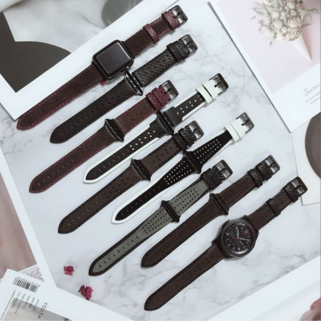 Fed Apple Watch Series 4 44mm Ægte læder Rem - Flerfarvet#serie_3