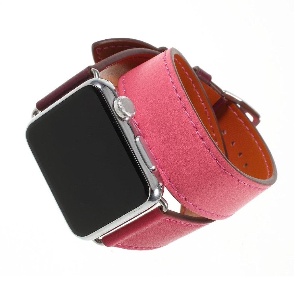 Helt vildt rart Apple Watch Series 4 44mm Ægte læder Rem - Pink#serie_1