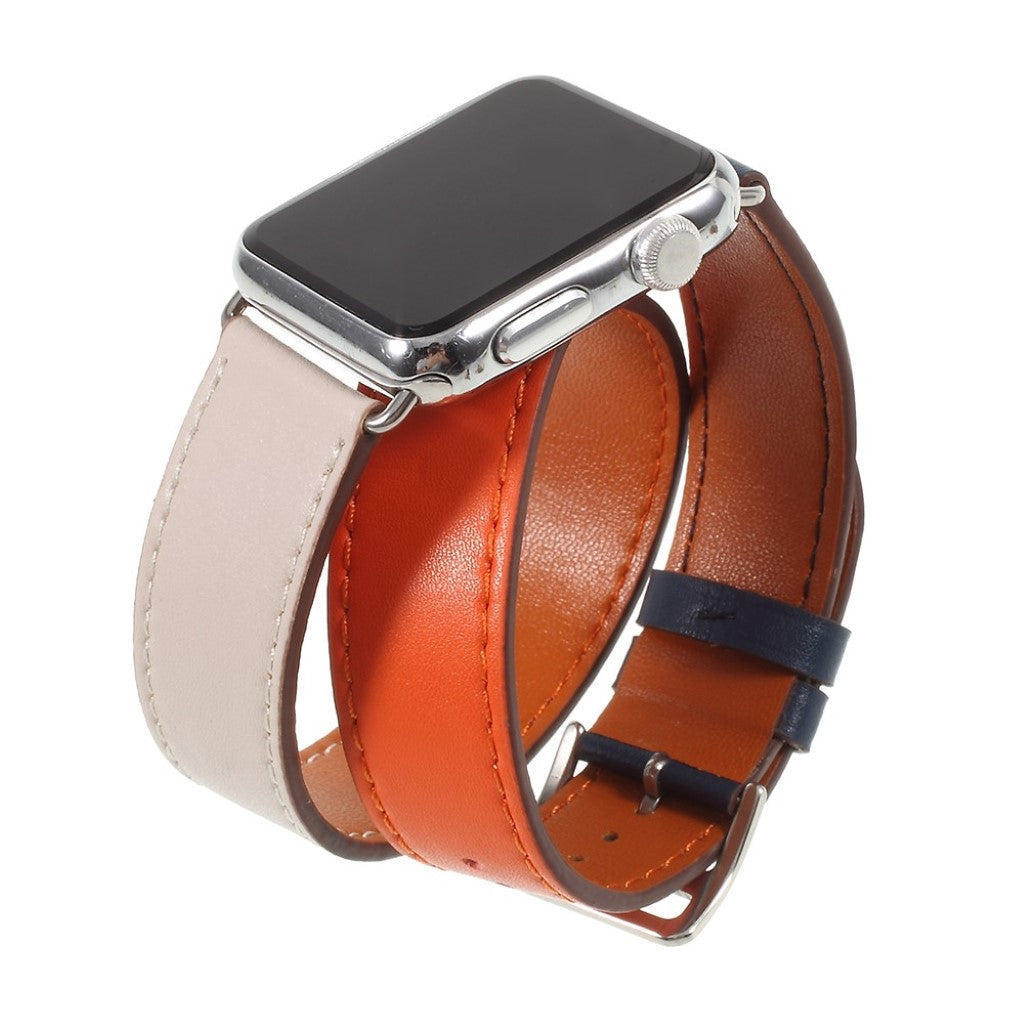 Helt vildt rart Apple Watch Series 4 44mm Ægte læder Rem - Orange#serie_2