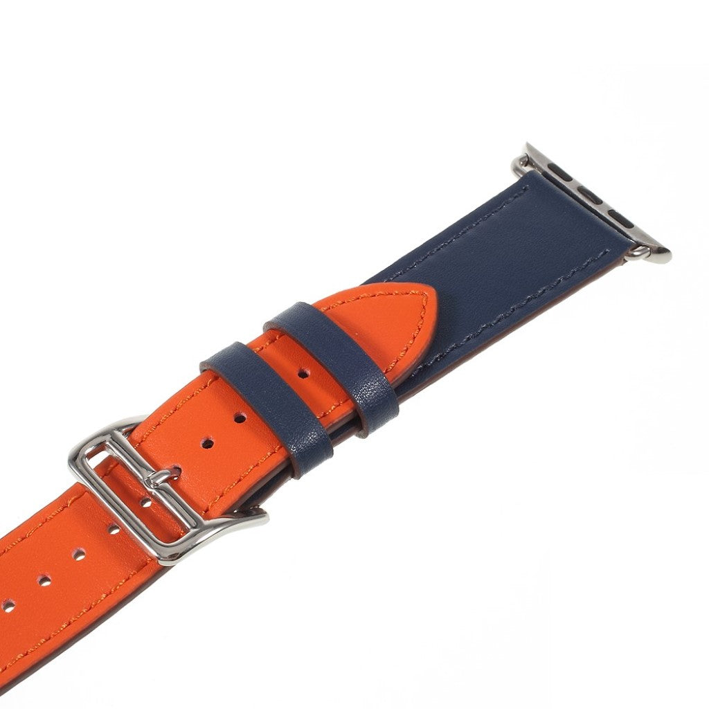 Helt vildt rart Apple Watch Series 4 44mm Ægte læder Rem - Orange#serie_2