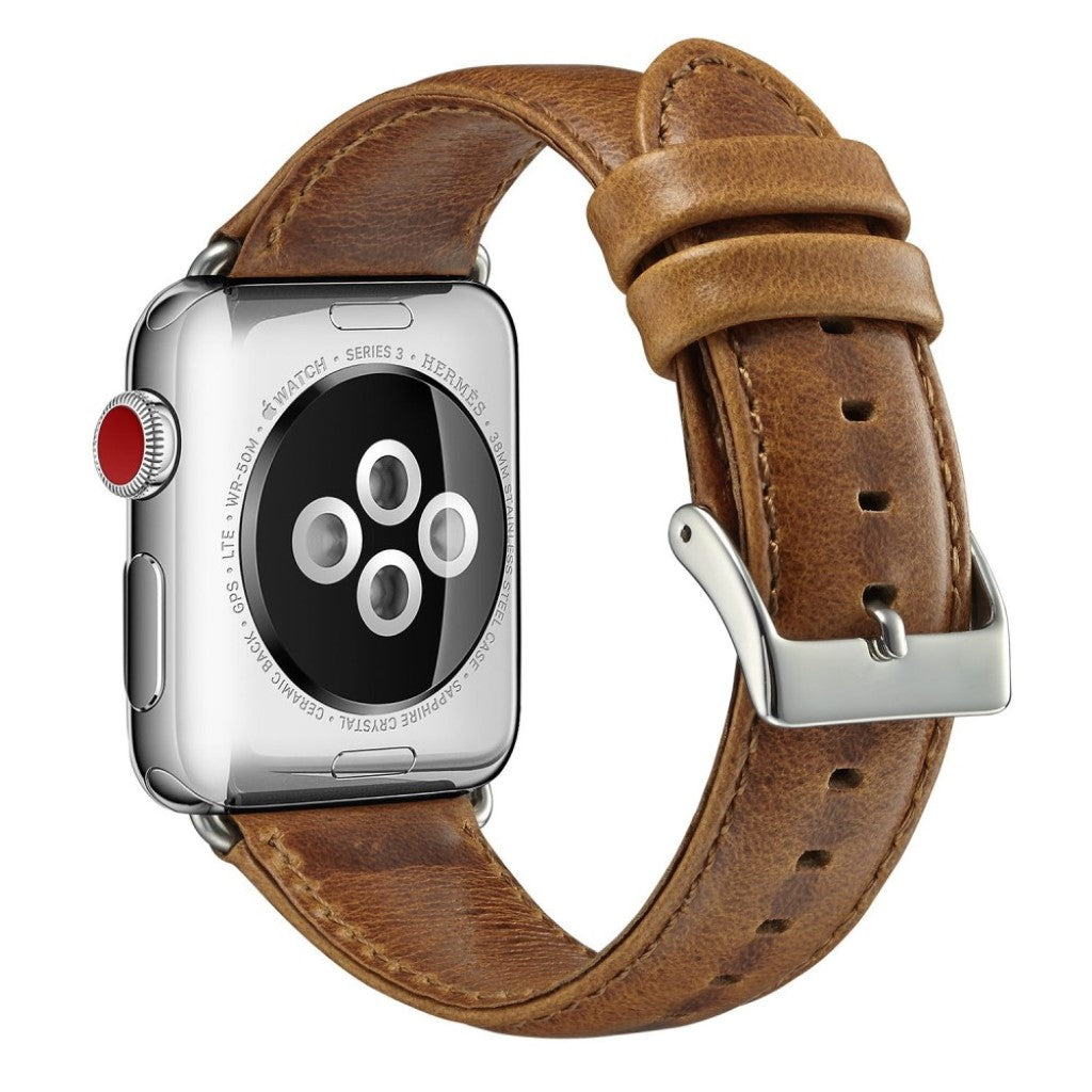 Helt vildt godt Apple Watch Series 4 44mm Ægte læder Rem - Brun#serie_1