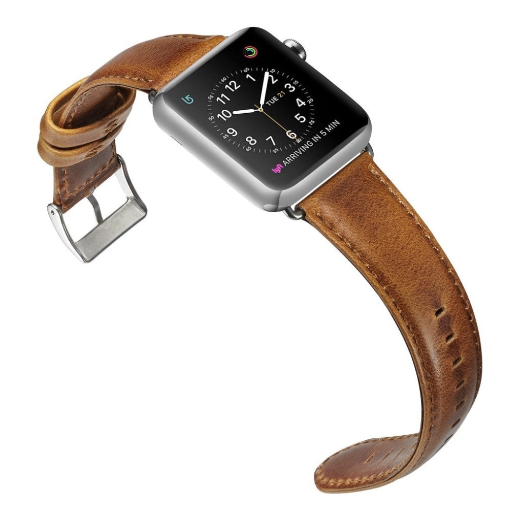 Helt vildt godt Apple Watch Series 4 44mm Ægte læder Rem - Brun#serie_1