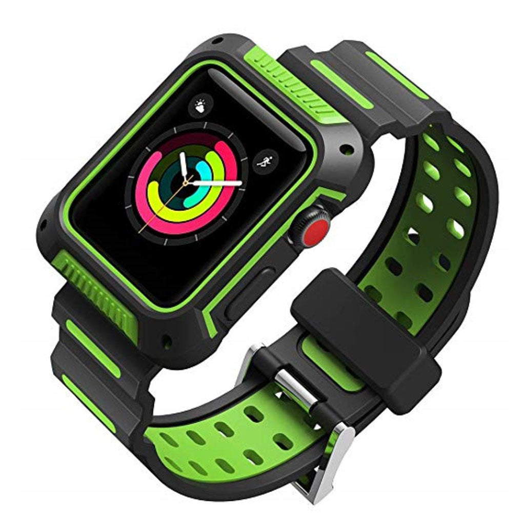 Rigtigt holdbart Apple Watch Series 4 44mm Silikone Rem - Grøn#serie_1