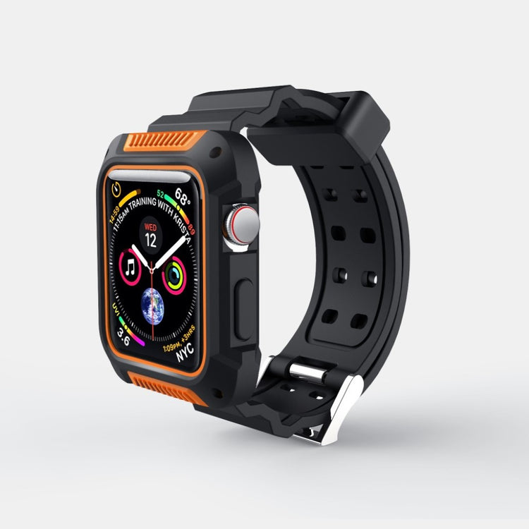 Super slidstærk Apple Watch Series 4 44mm Silikone Rem - Orange#serie_2