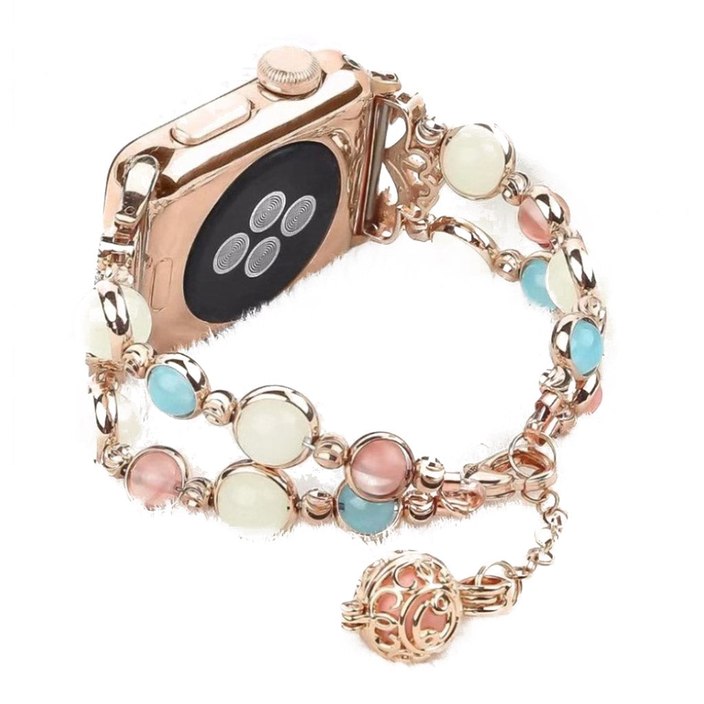 Alle tiders Apple Watch Series 4 44mm Metal og Rhinsten Rem - Pink#serie_3