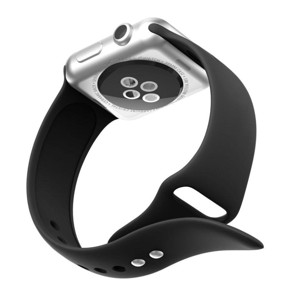 Super fantastisk Apple Watch Series 4 44mm Silikone Rem - Sort#serie_1