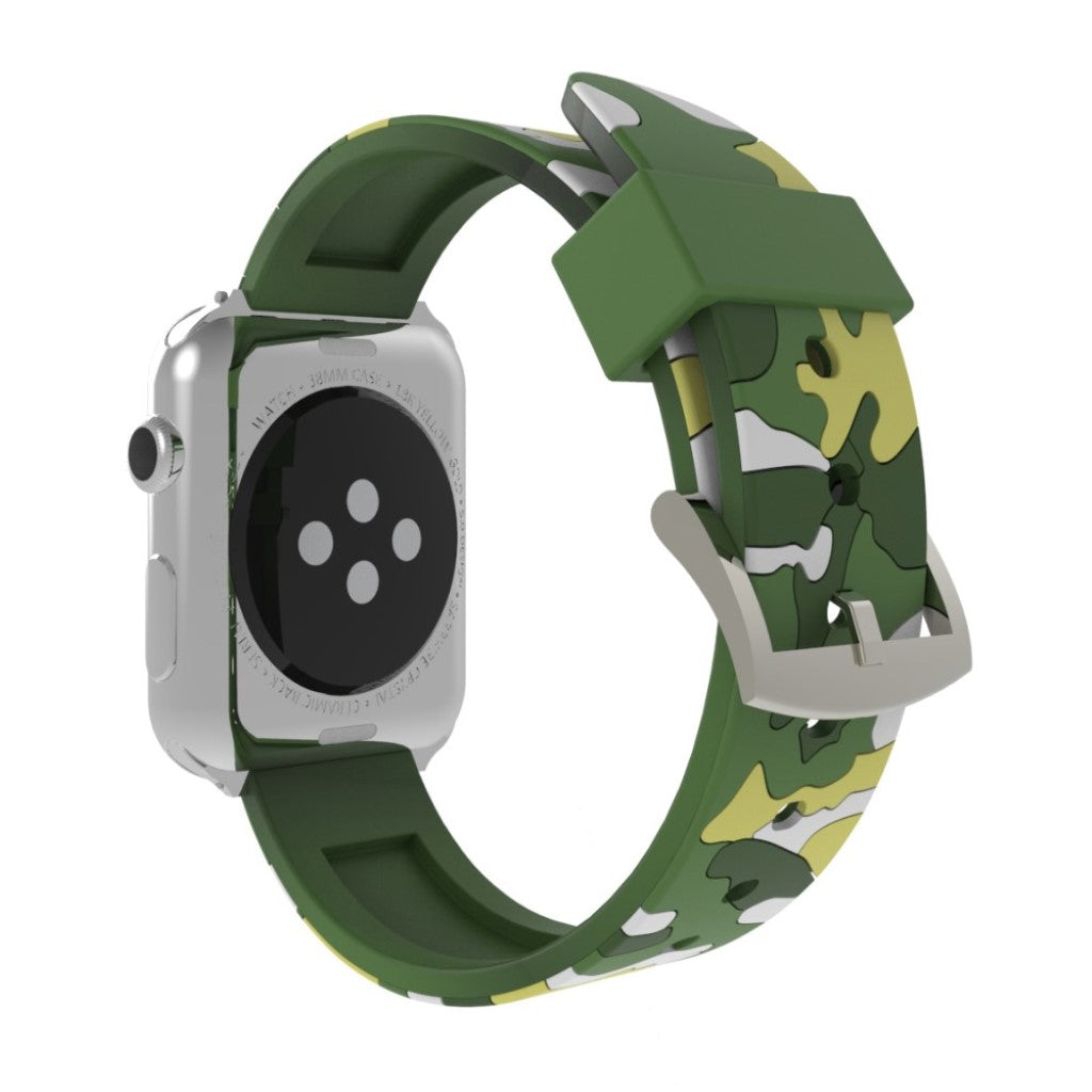 Rigtigt slidstærk Apple Watch Series 4 44mm Silikone Rem - Grøn#serie_1