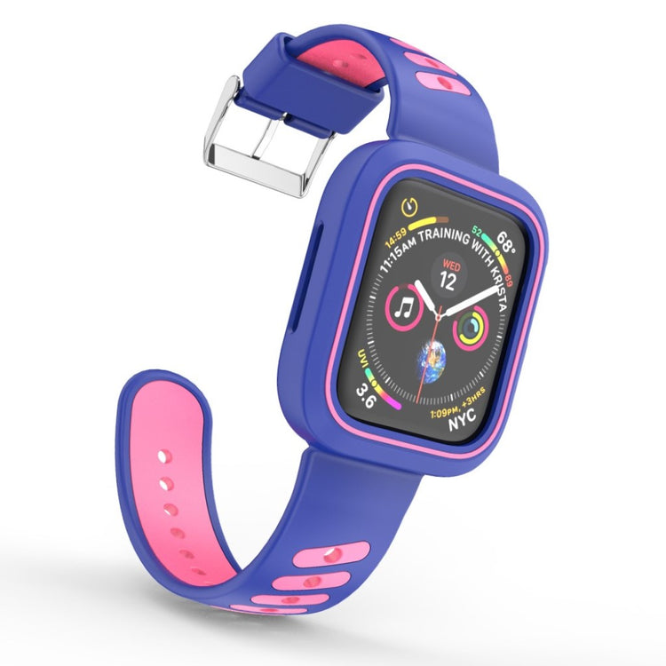 Super fantastisk Apple Watch Series 4 44mm Silikone Rem - Blå#serie_7