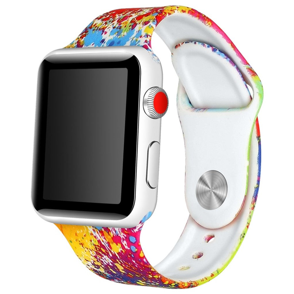 Fed Apple Watch Series 4 44mm Silikone Rem - Flerfarvet#serie_2