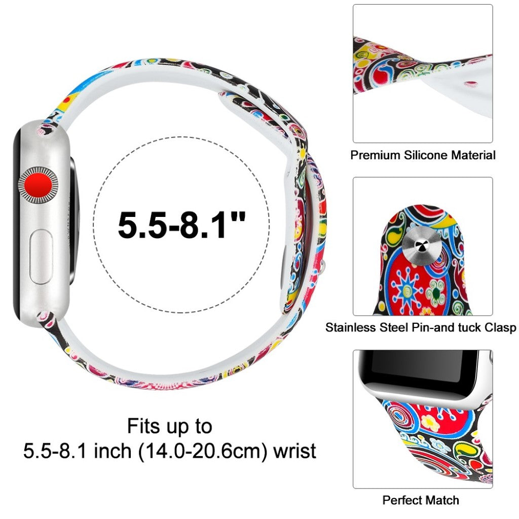 Fed Apple Watch Series 4 44mm Silikone Rem - Flerfarvet#serie_3