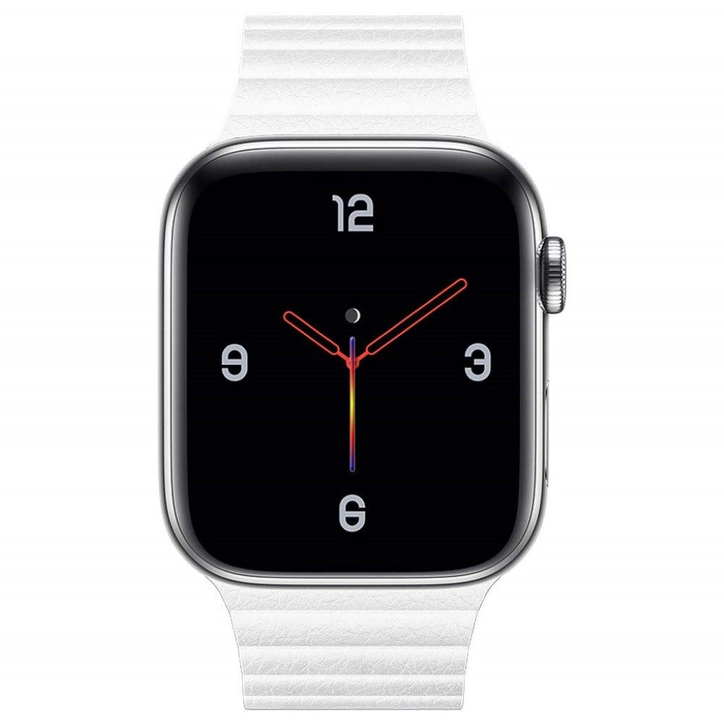 Rigtigt skøn Apple Watch Series 4 44mm Ægte læder Rem - Hvid#serie_1