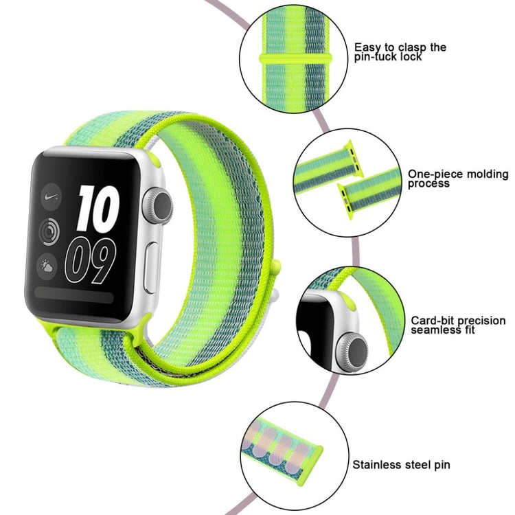 Helt vildt flot Apple Watch Series 4 44mm Nylon Rem - Grøn#serie_1
