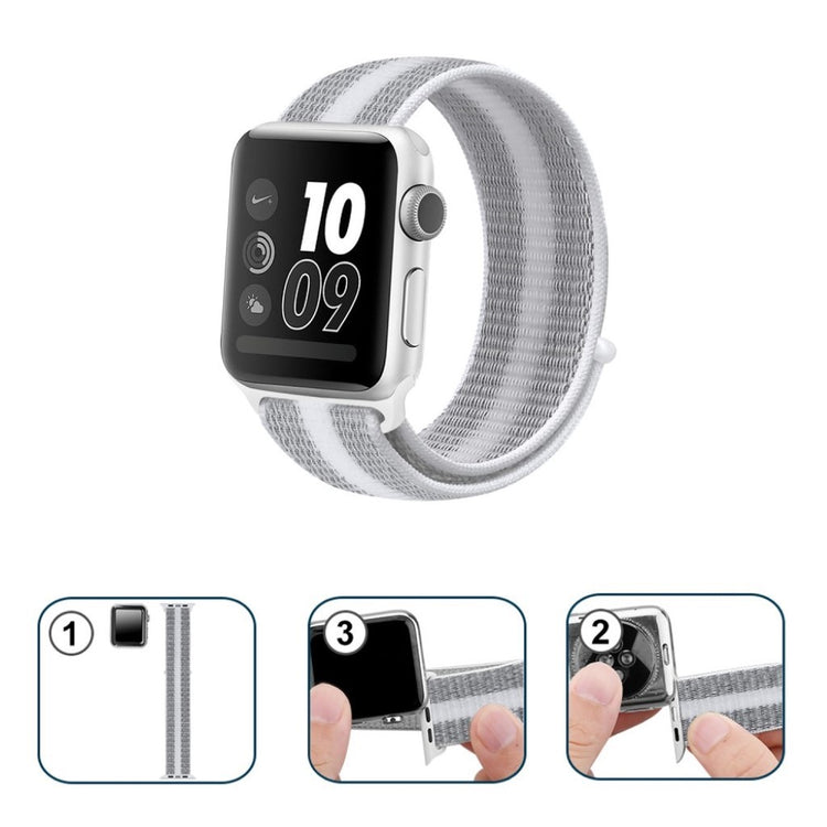 Helt vildt flot Apple Watch Series 4 44mm Nylon Rem - Sølv#serie_4