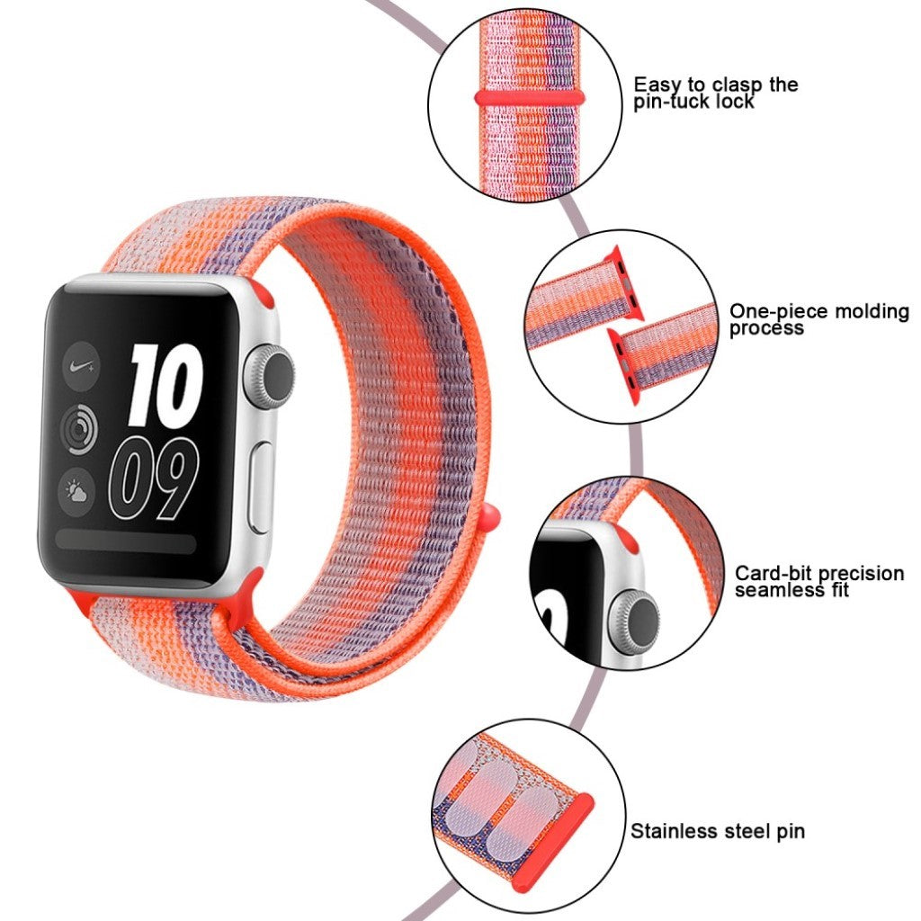 Helt vildt flot Apple Watch Series 4 44mm Nylon Rem - Orange#serie_5