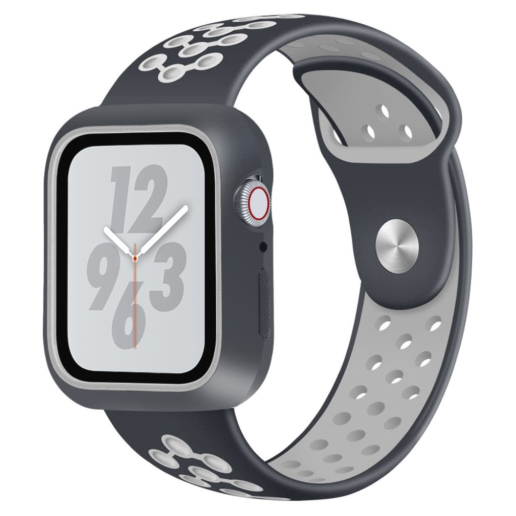 Helt vildt skøn Apple Watch Series 4 44mm Silikone Rem - Sort#serie_5