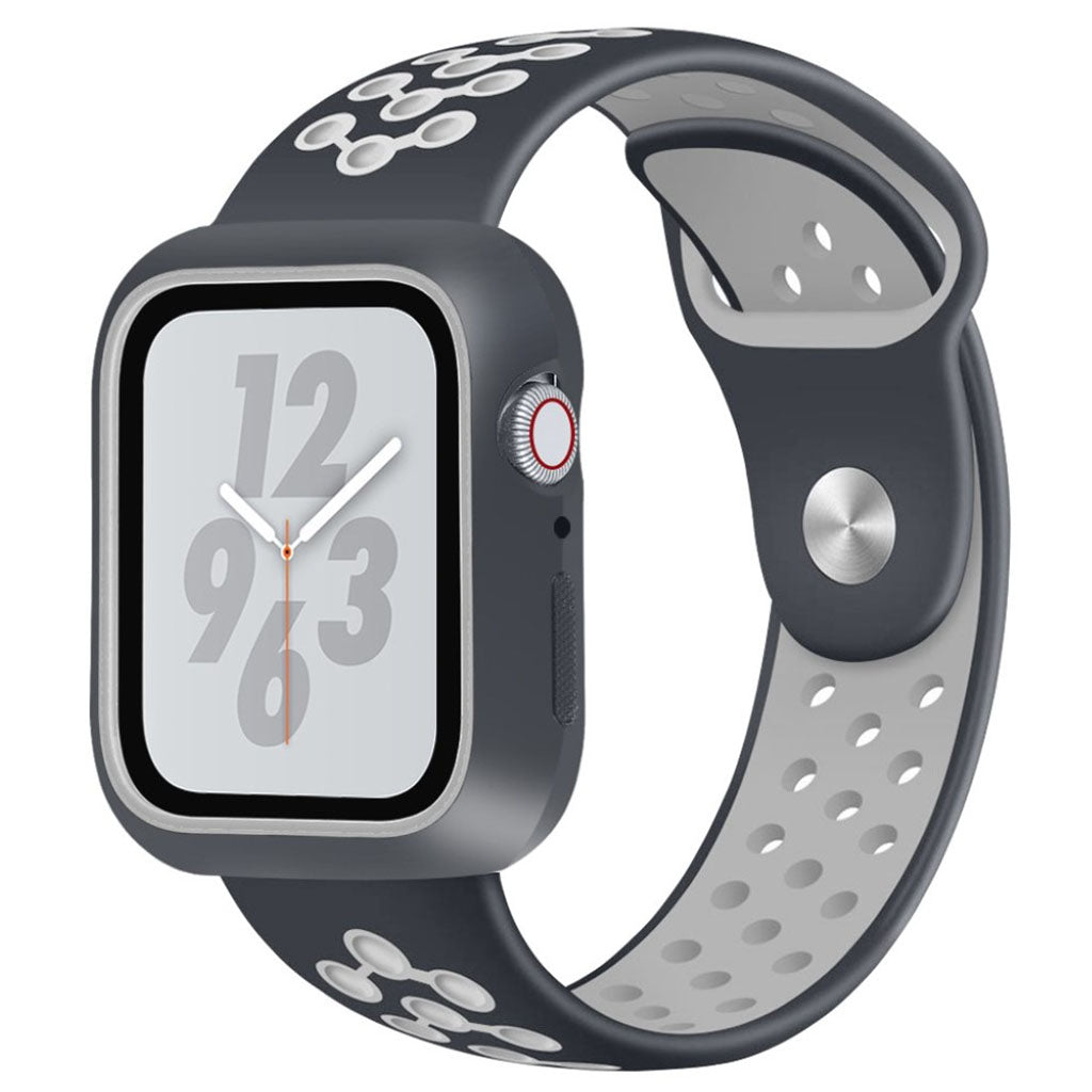 Helt vildt skøn Apple Watch Series 4 44mm Silikone Rem - Sort#serie_5