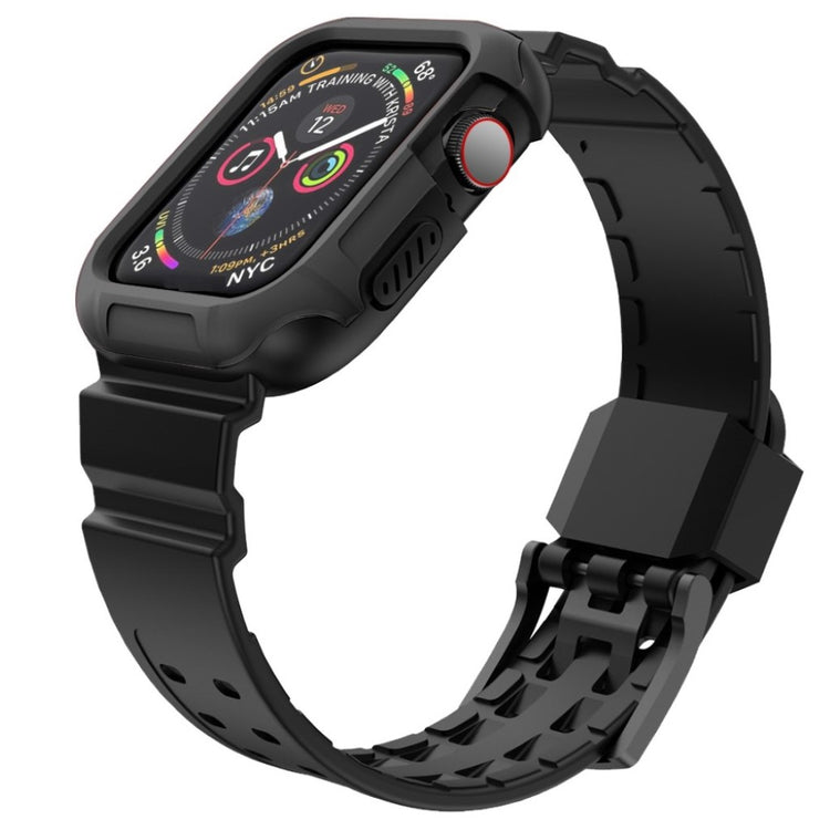 Vildt pænt Apple Watch Series 4 44mm Silikone Rem - Sort#serie_1