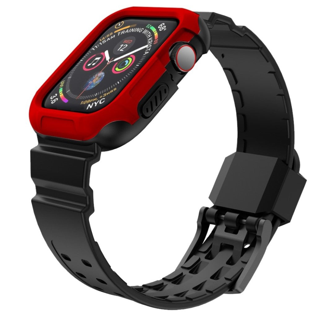 Vildt pænt Apple Watch Series 4 44mm Silikone Rem - Rød#serie_3
