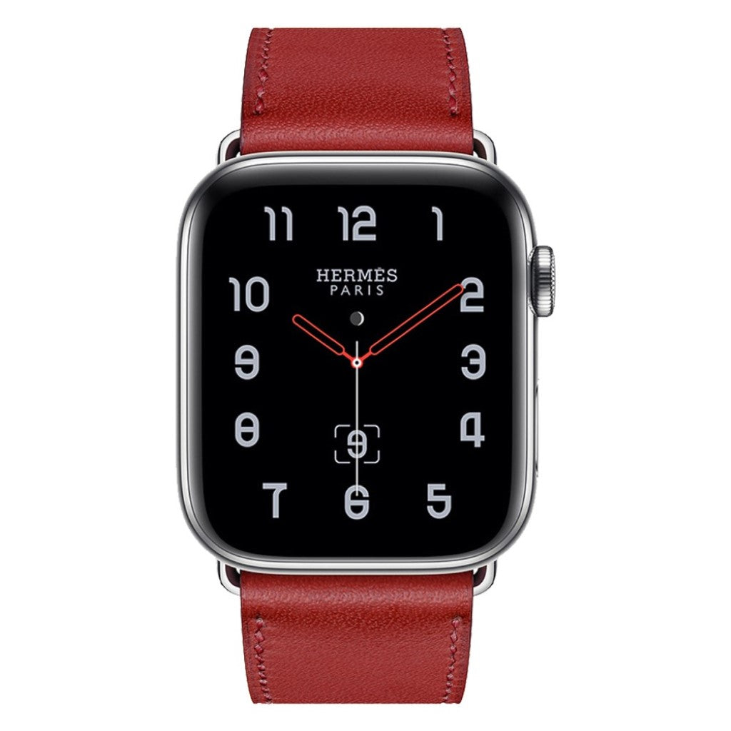 Superflot Apple Watch Series 4 44mm Ægte læder Rem - Rød#serie_3