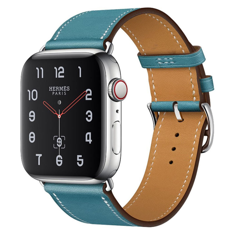 Superflot Apple Watch Series 4 44mm Ægte læder Rem - Blå#serie_4