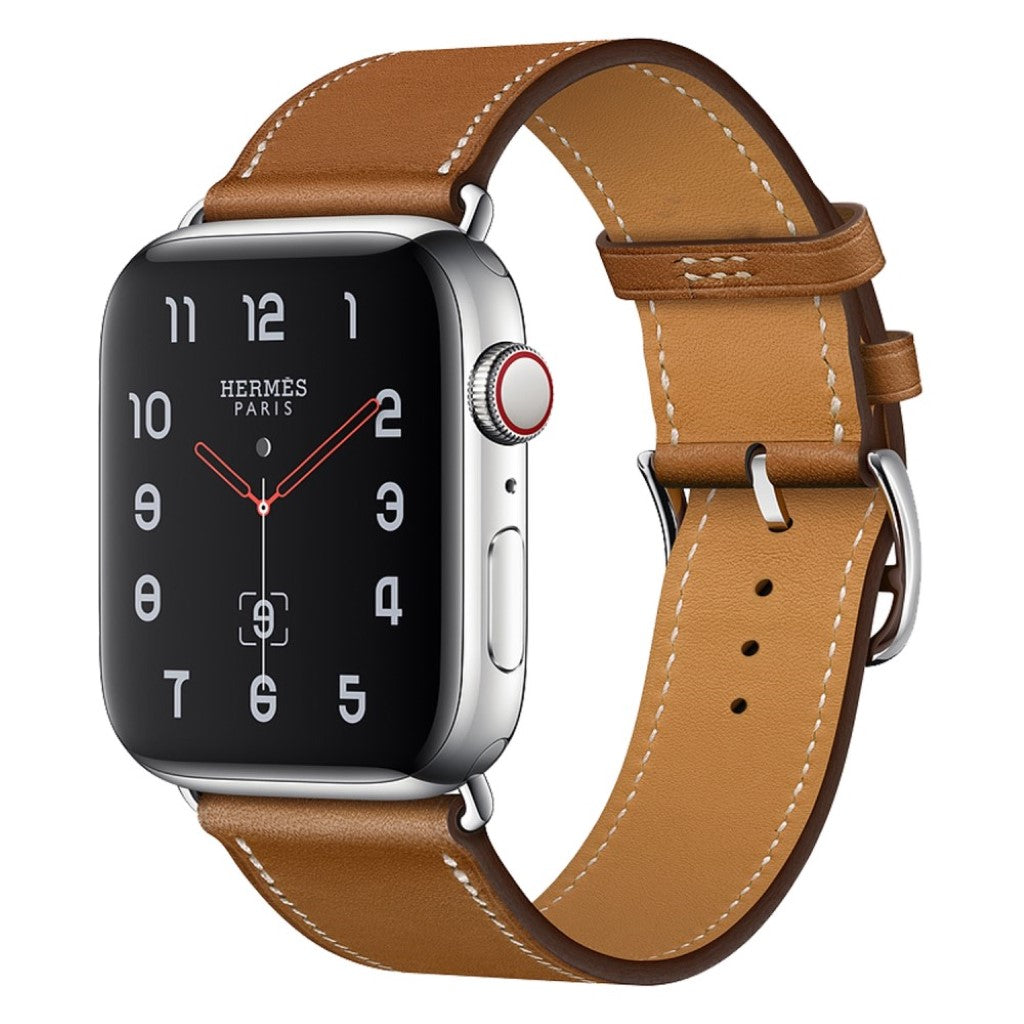 Superflot Apple Watch Series 4 44mm Ægte læder Rem - Brun#serie_5