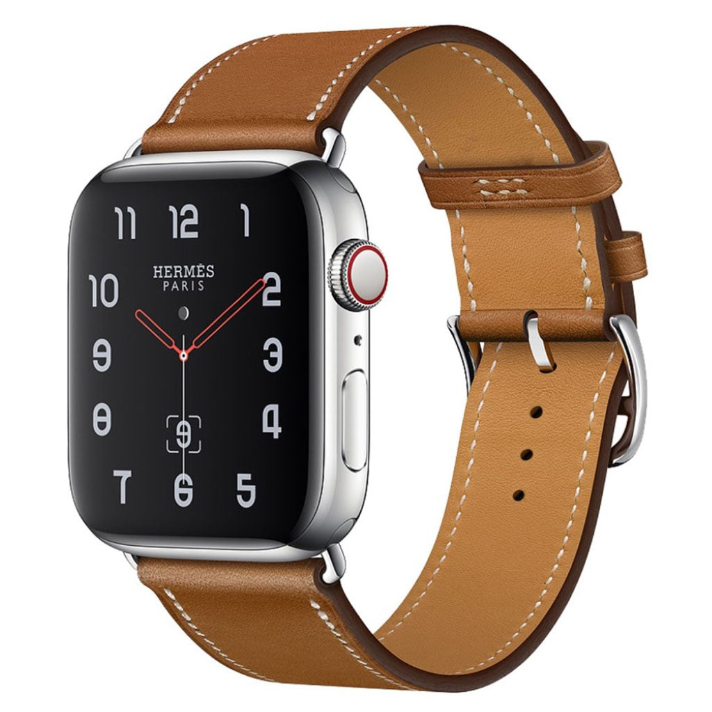 Superflot Apple Watch Series 4 44mm Ægte læder Rem - Brun#serie_5