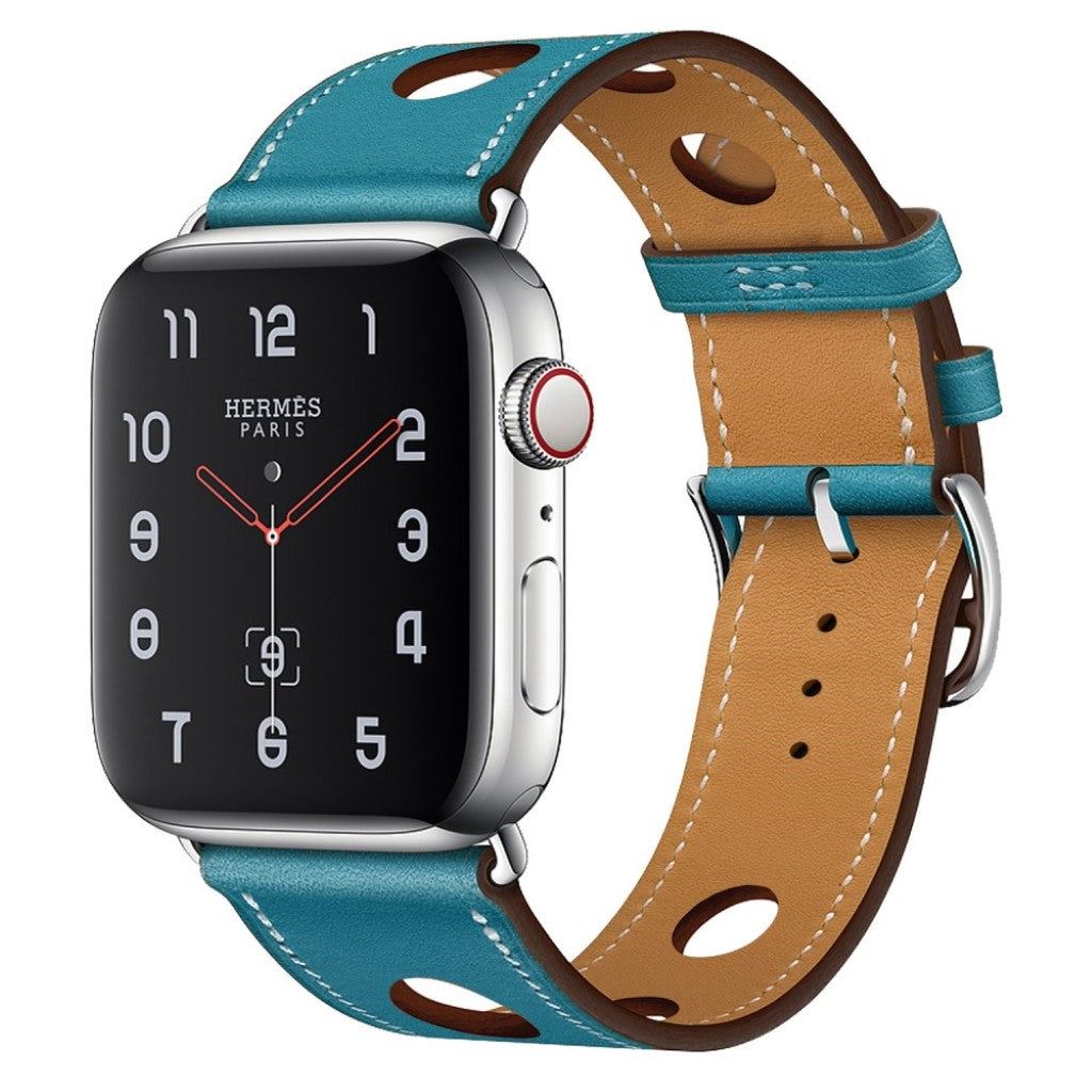 Helt vildt rart Apple Watch Series 4 44mm Ægte læder Rem - Blå#serie_5